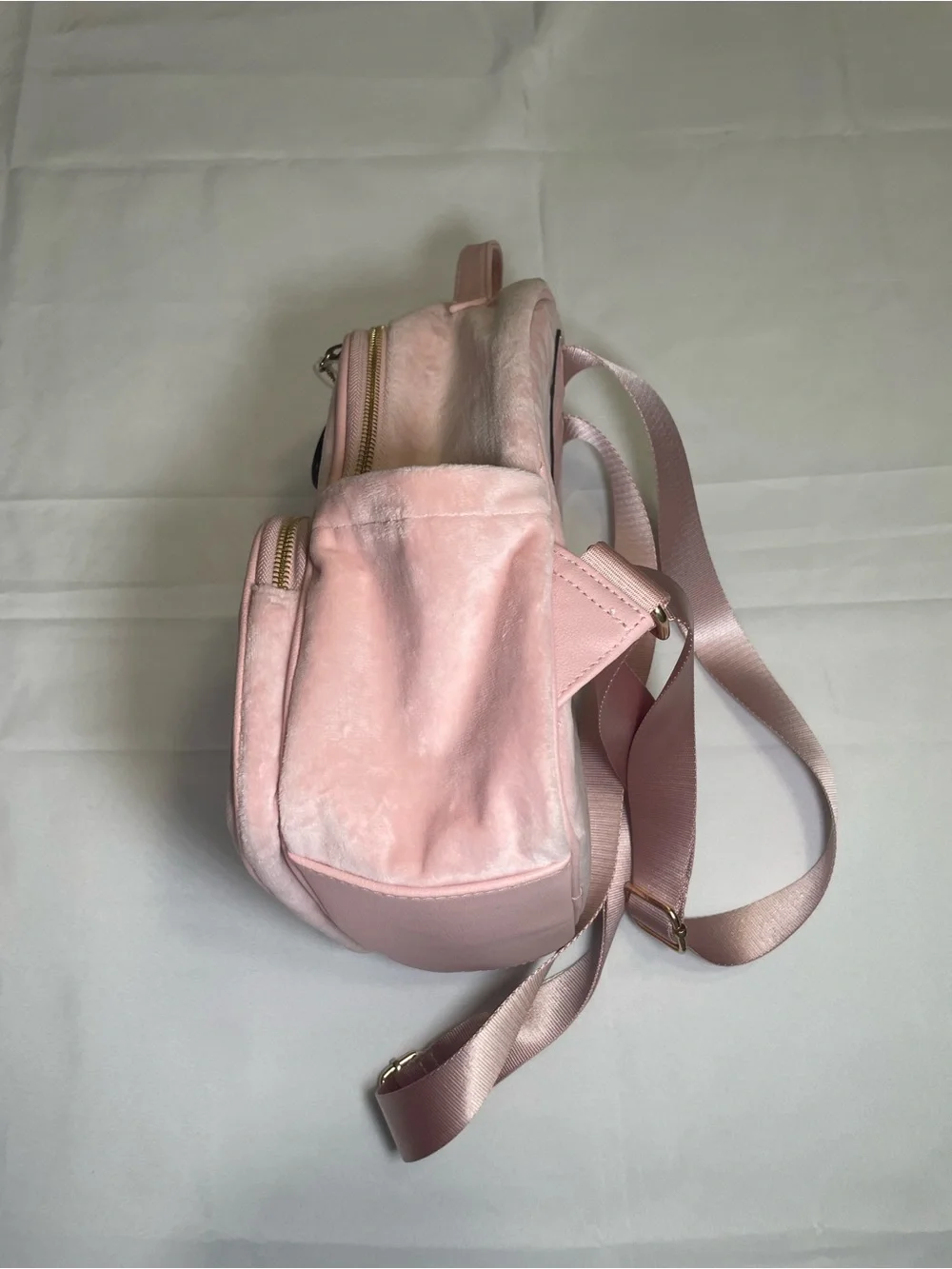 Juicy Couture Soft Pink Velvet  Mini Backpack with Heart Charm‎